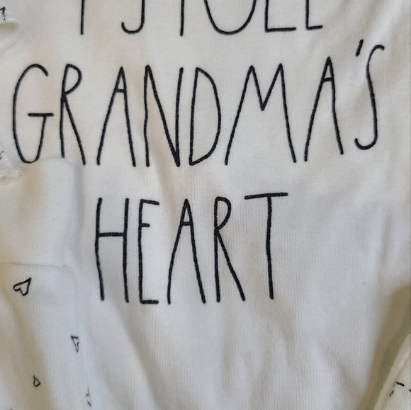 Rae Dunn Baby (2) Short Rompers (1) Outfit 0-3M I Stole Grandma's Heart - Picture 6 of 9